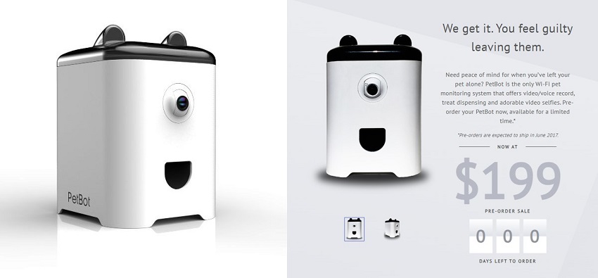 The final rendering for a prototype of PetBot, an interactive pet monitoring system that one of MAKO's clients invented in collaboration with MAKO's team of designers and engineers, and the final product.