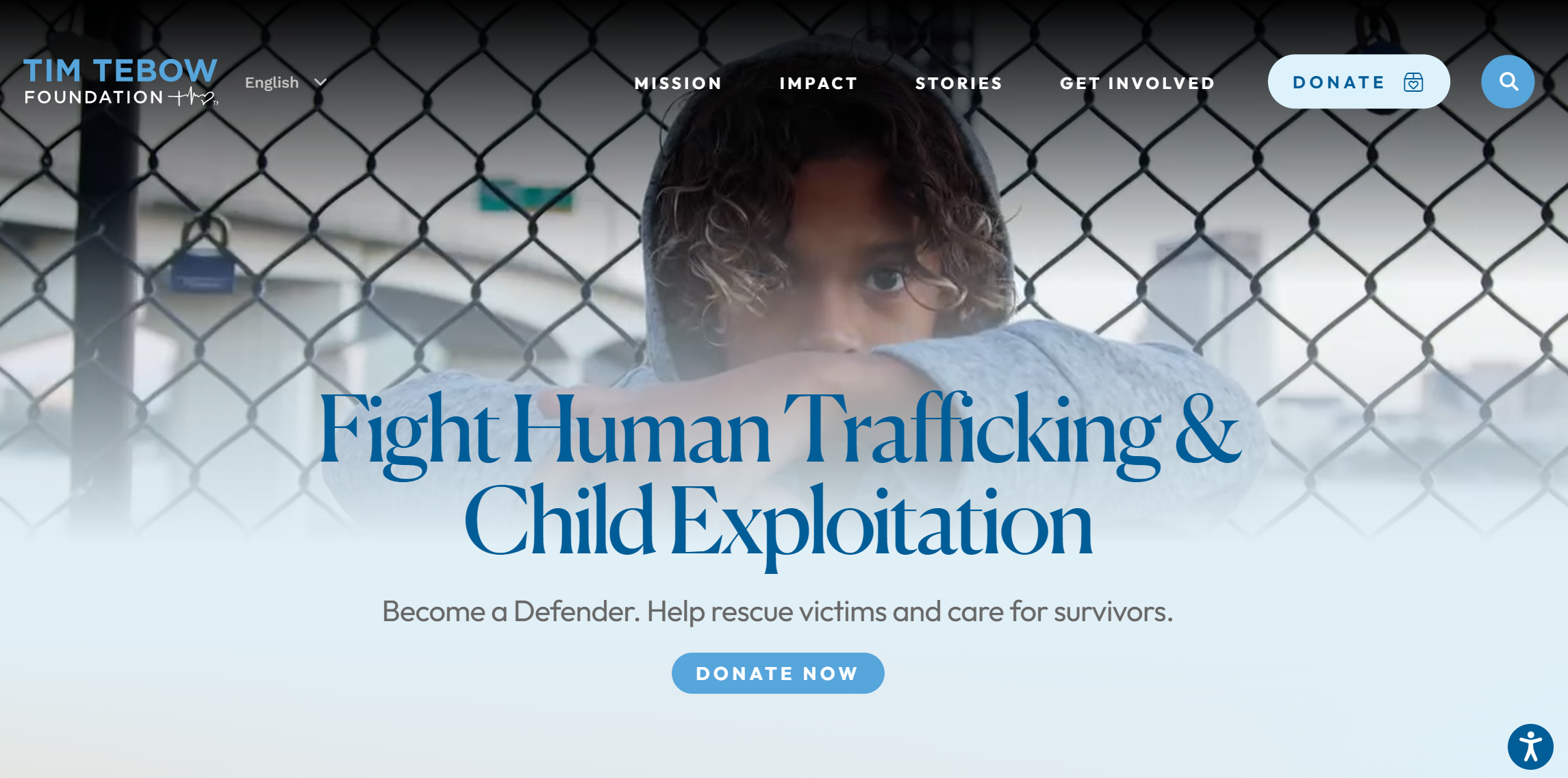 Tim Tebow Foundation Landing Page Fight Human Trafficking and Child Exploitation